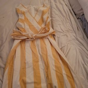 Yellow and white stripped dress